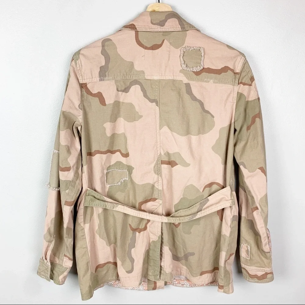 ANTHROPOLOGIE Lida Utility Jacket Pink Camo Oversized Cargo Boho Chic US S - Picture 11 of 13